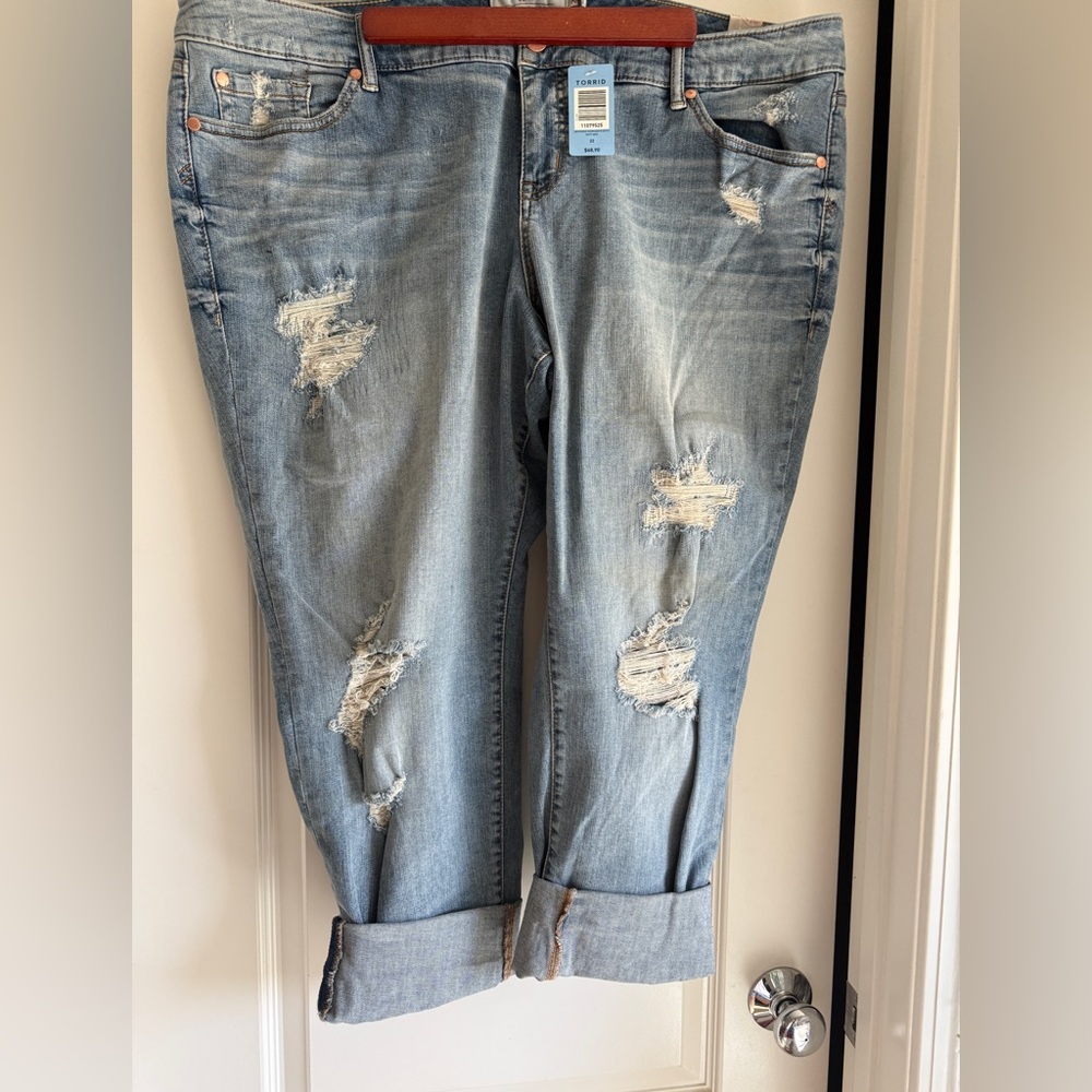 Torrid Light Blue Distressed Boyfriend Jeans